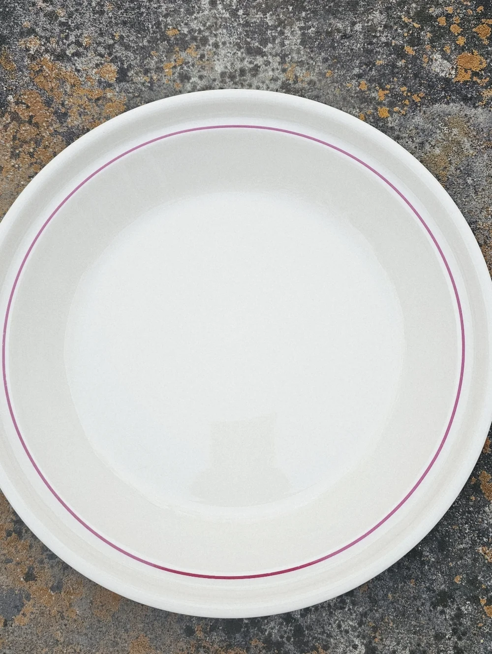 Longaberger Pottery Woven Traditions 10in Pie Baking Plate Red Border Bakeware